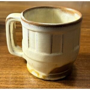 Vintage Frankoma 94M Desert Gold Wagon Wheel 16oz Mug 4” Large Coffee Cup